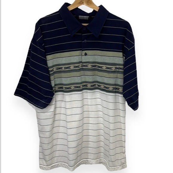 Vintage Knightsbridge Mens Shirt Size XL Southwestern Polo Blue White Green - Picture 1 of 16